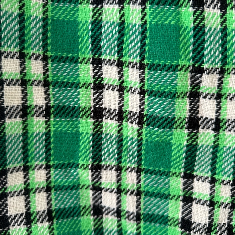 Vintage Retro Green Tartan Plaid Women's Wool Skirt Handmade - Size Small (4/6) - Picture 5 of 10